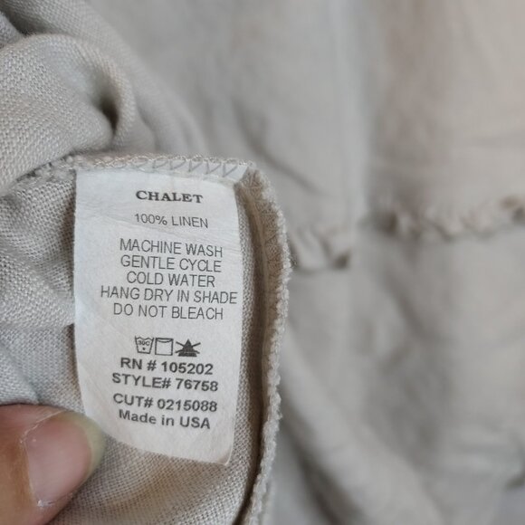 Chalet Linen Maxi Skirt Women's L Ruffles Elastic Pull On Waist Resort Vacation - Picture 7 of 10